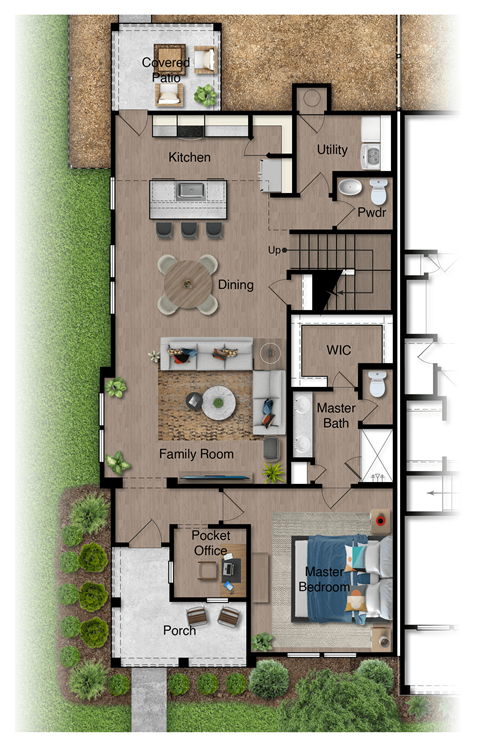 Floor plan for 4 beds, 2.5 baths, 1845 sqft